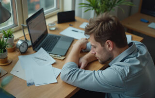 Personne épuisée au travail